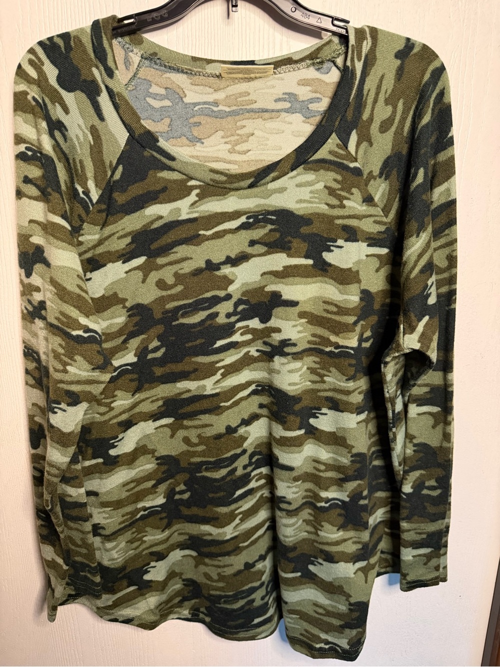 Bobbie Brooks Olive Camo Long-Sleeve Top